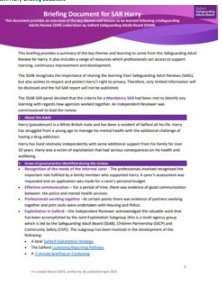 Image of SAR Harry Briefing Document
